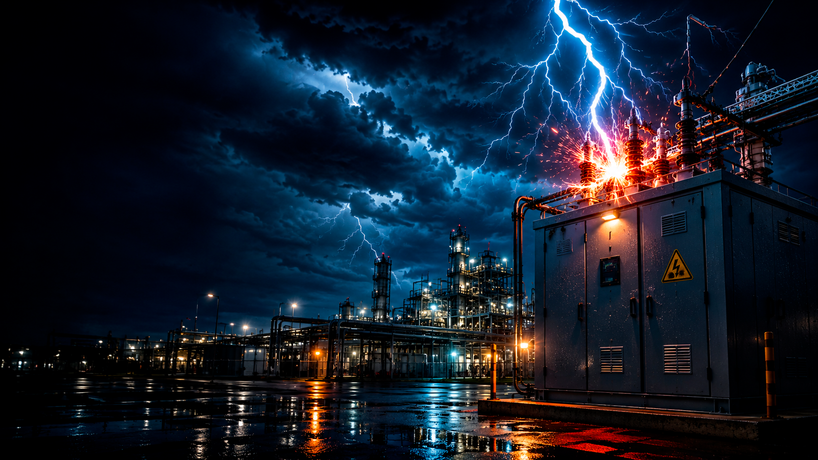 Sovratensioni negli impianti industriali causate da scarica atmosferica su cabina elettrica di stabilimento produttivo